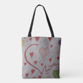 Liebe Hearts Tote Bag Tasche (Rückseite)