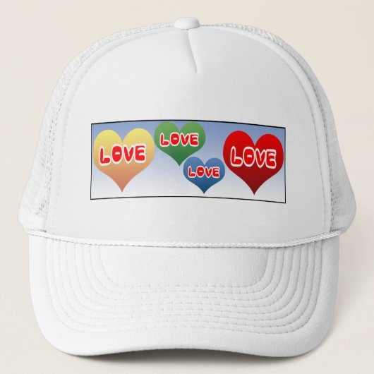 Liebe Hearts Truckerkappe (Vorderseite)
