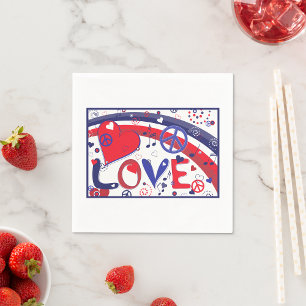Liebe Hearts und Musikaufnahmen von Napkins Serviette