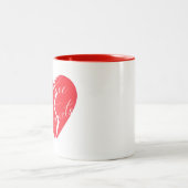 Liebe Hearts Valentine Zweifarbige Tasse (Mittel)