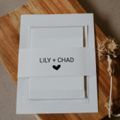 Liebe Hearts Wedding Einladung Bauchband Einladungsbanderole