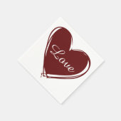 Liebe Hearts Wedding Paper Napkin Set Serviette (Ecke)