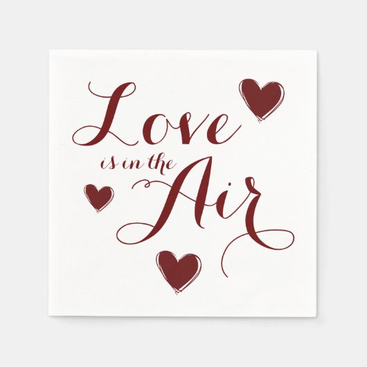 Liebe Hearts Wedding Paper Napkin Set Serviette (Vorderseite)