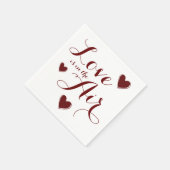 Liebe Hearts Wedding Paper Napkin Set Serviette (Ecke)