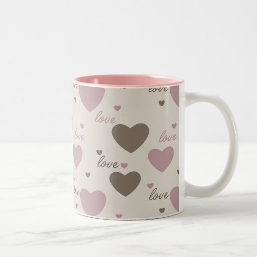 Liebe Hearts Zweifarbige Tasse (Rechts)