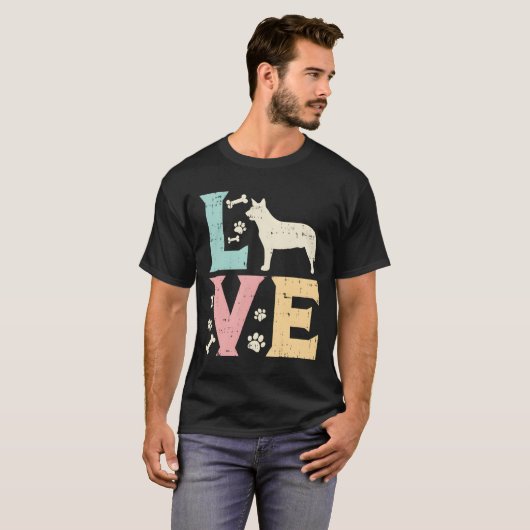 Liebe Heeler Animal Pet Blue Red Cattle Dog Girls T-Shirt (Vorne ganz)