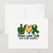 Liebe heilen Nierenerkrankung Bewusstsein Ankündigungspostkarte (Vorne/Hinten)