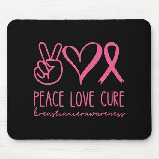 Liebe heilen rosa Ribbon Krieger Brustkrebs Mousepad (Vorne)