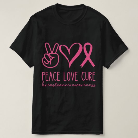 Liebe heilen rosa Ribbon Krieger Brustkrebs T-Shirt (Design vorne)