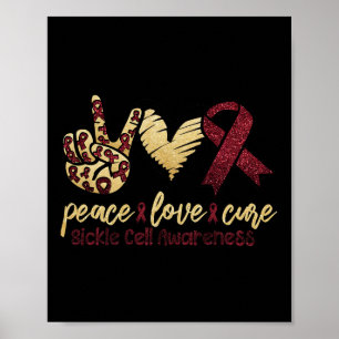 Liebe heilen Sichelzellanämie Burgundy Rib Poster
