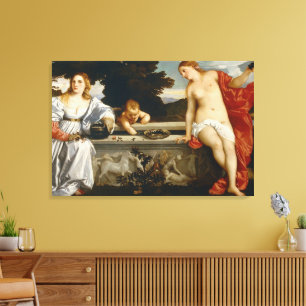 Liebe Heilige und Profane Liebe von Titian Cupid V Leinwanddruck
