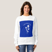 "Liebe heilt alle" Royal Blue Accent Sweatshirt (Vorne ganz)