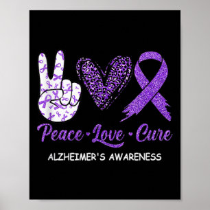 Liebe heilt Alzheimerheimer-Krankheit Lila Band Aw Poster