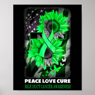 Liebe heilt Gallengangskrebs-Bewusstsein Sonnenblu Poster