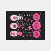 Liebe heilt Gnomes Sonnenblumen Brustkrebs Bewusst Fleecedecke (Vorderseite (Horizontal))