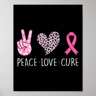Liebe heilt Herz Rosa Band Brustkrebs-Bewusstsein Poster