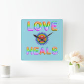 Liebe heilt quadratische wanduhr (Zuhause)