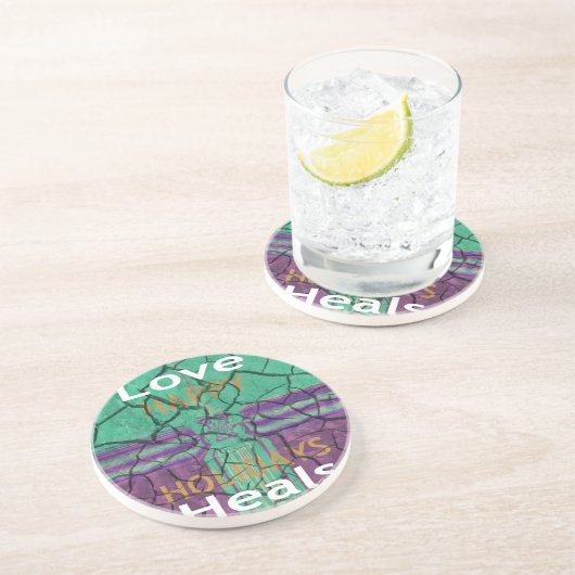 Liebe heilt sandstein untersetzer (Seite)