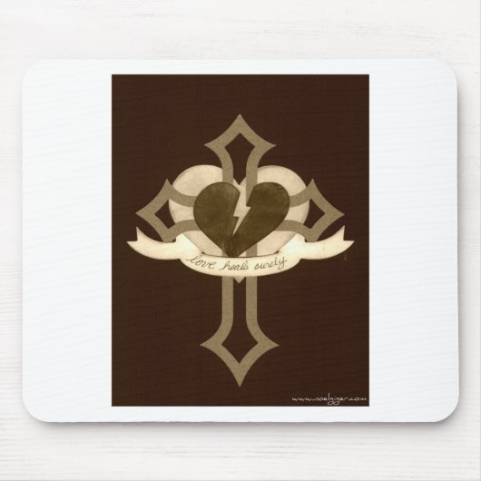 Liebe heilt sicher - Sepia Mousepad (Vorne)