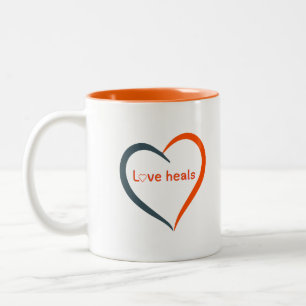Liebe heilt zweifarbige tasse