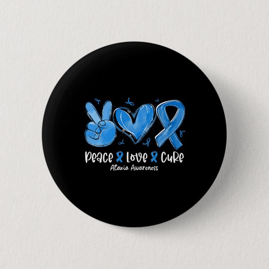 Liebe Heilung Blue Ribbon Ataxie Bewusstsein Button (Vorderseite)