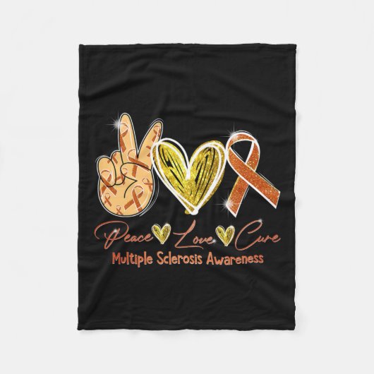 Liebe Heilung Multiple Sklerose Bewusstsein Orange Fleecedecke (Vorderseite)