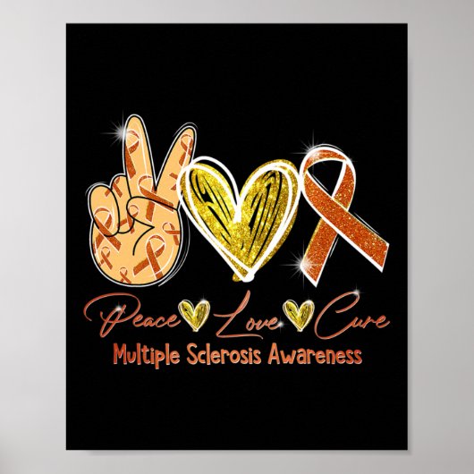 Liebe Heilung Multiple Sklerose Bewusstsein Orange Poster (Vorne)