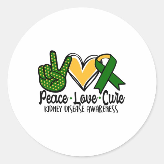 Liebe Heilung Nierenerkrankung Sensibilisierungsku Runder Aufkleber (Vorderseite)