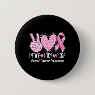 Liebe Heilung rosa Ribbon Brustkrebs Bewusstsein 1 Button