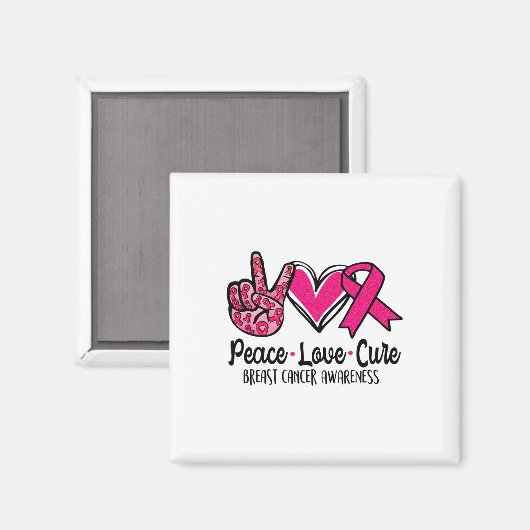 Liebe Heilung von rosafarbenem Krebs Brusterkranku Magnet (Vorderseite/Rückseite)