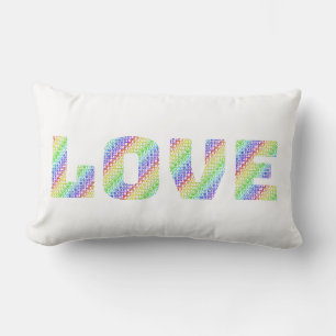 LIEBE & HEILUNG: Zweiseitiger Regenbogen-Affirmati Lendenkissen