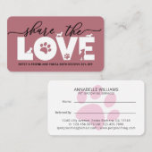 Liebe-Heimtierdienste teilen  Empfehlungskarte (Vorne/Hinten)