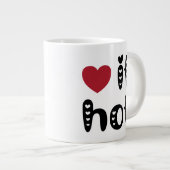 Liebe heiß mit Herz Jumbo-Tasse (Vorderseite Rechts)
