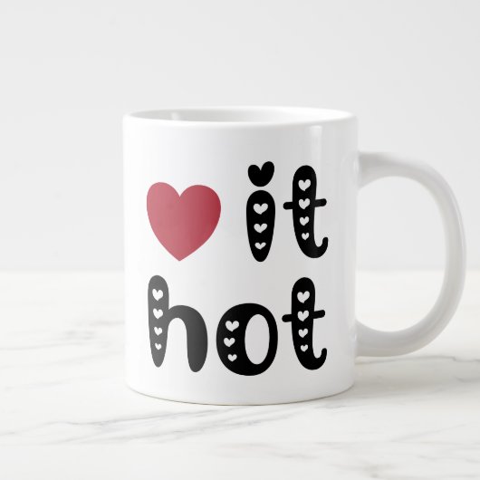 Liebe heiß mit Herz Jumbo-Tasse (Rechts)