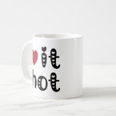Liebe heiß mit Herz Kaffeetasse (Vorderseite Links)
