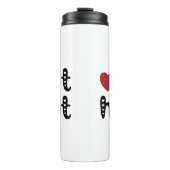 Liebe heiß mit Herz Thermosbecher (Vorderseite)