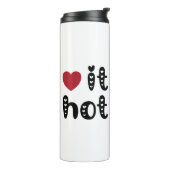 Liebe heiß mit Herz Thermosbecher (Nach links gedreht)