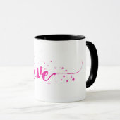 Liebe-heiß-rosa Textdekor modern Tasse (VorderseiteRechts)