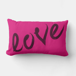 LIEBE | Heiß rosa und schwarz gezogene Kissen