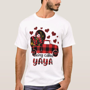 Liebe heißt Yaya Red Truck Gnome Valentine T-Shirt