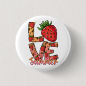 Liebe Hello Summer Strawberry Button (Vorderseite)