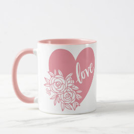 LIEBE HERART BLUME TASSE