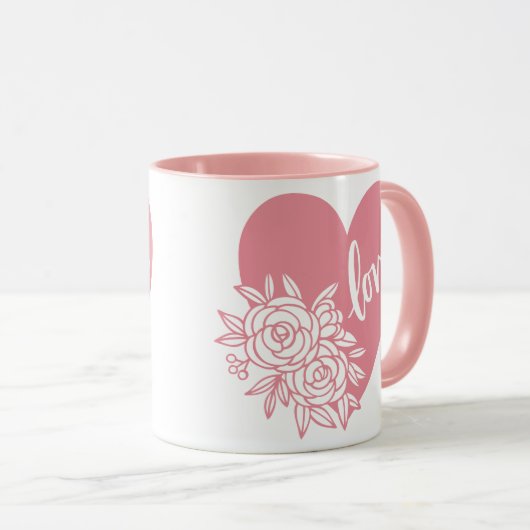 LIEBE HERART BLUME TASSE (VorderseiteRechts)