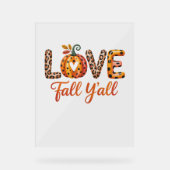 Liebe Herbst Acrylschild (Vorderseite)