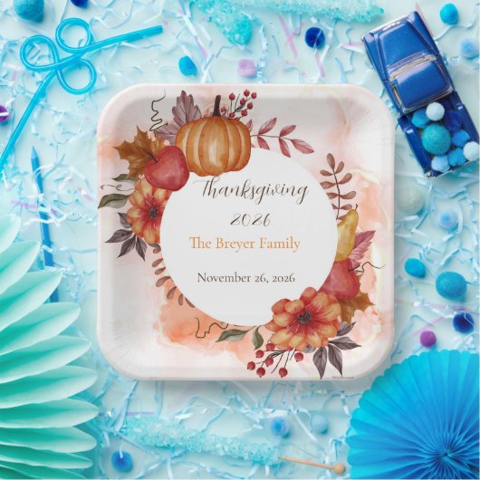 Liebe Herbst Erntedank Abendessen Pappteller (Party)