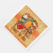 Liebe Herbst Farbe anpassen Serviette (Ecke)
