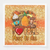 Liebe Herbst Farbe anpassen Serviette (Vorderseite)