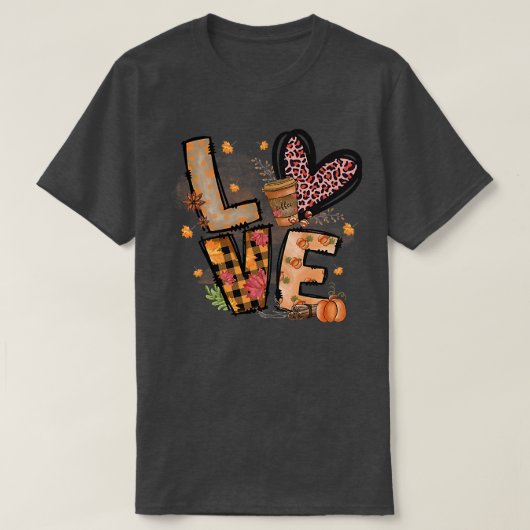 Liebe Herbst Gemütlich Herbst T-Shirt (Design vorne)
