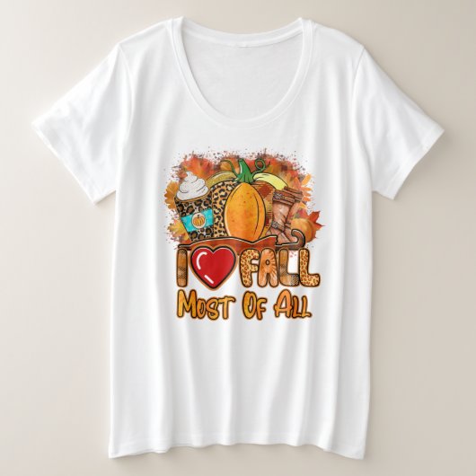 Liebe Herbst Herbst Anpassen Große Größe T-Shirt (Design vorne)