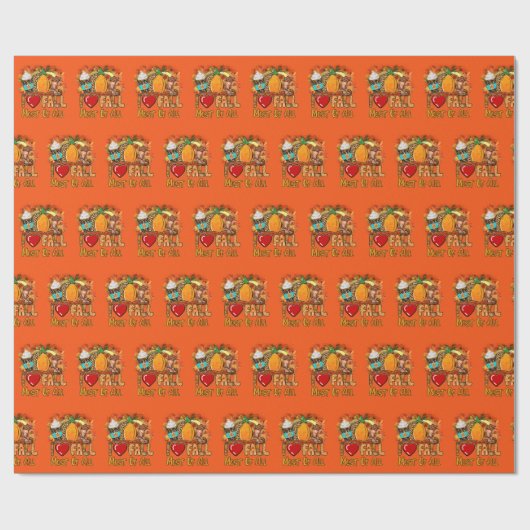 Liebe Herbst Herbst Text und Farbe anpassen Geschenkpapier (Flach)